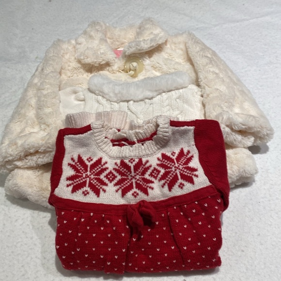GYMBOREE 2 DRESSES AND WHITE GORGEOUS JACKET SIZE Baby 6-12 . - Picture 16 of 16